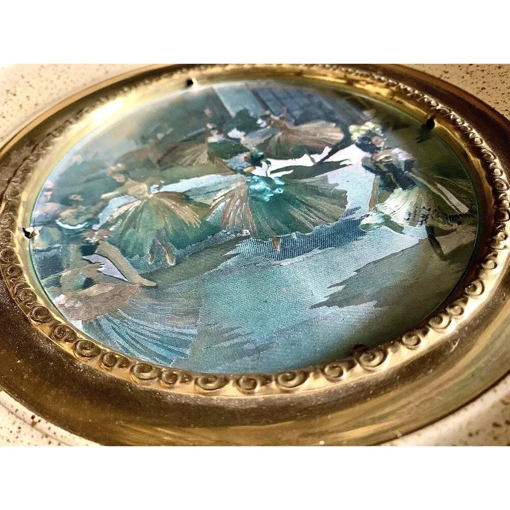 Vintage Peerage England Brass Ballet Wall Hangings Plaque Pair Coquette Decor